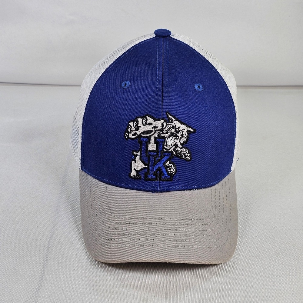 Captivating Kentucky Wildcats Trucker Hat Blue White Grey Snapback Mesh Cap